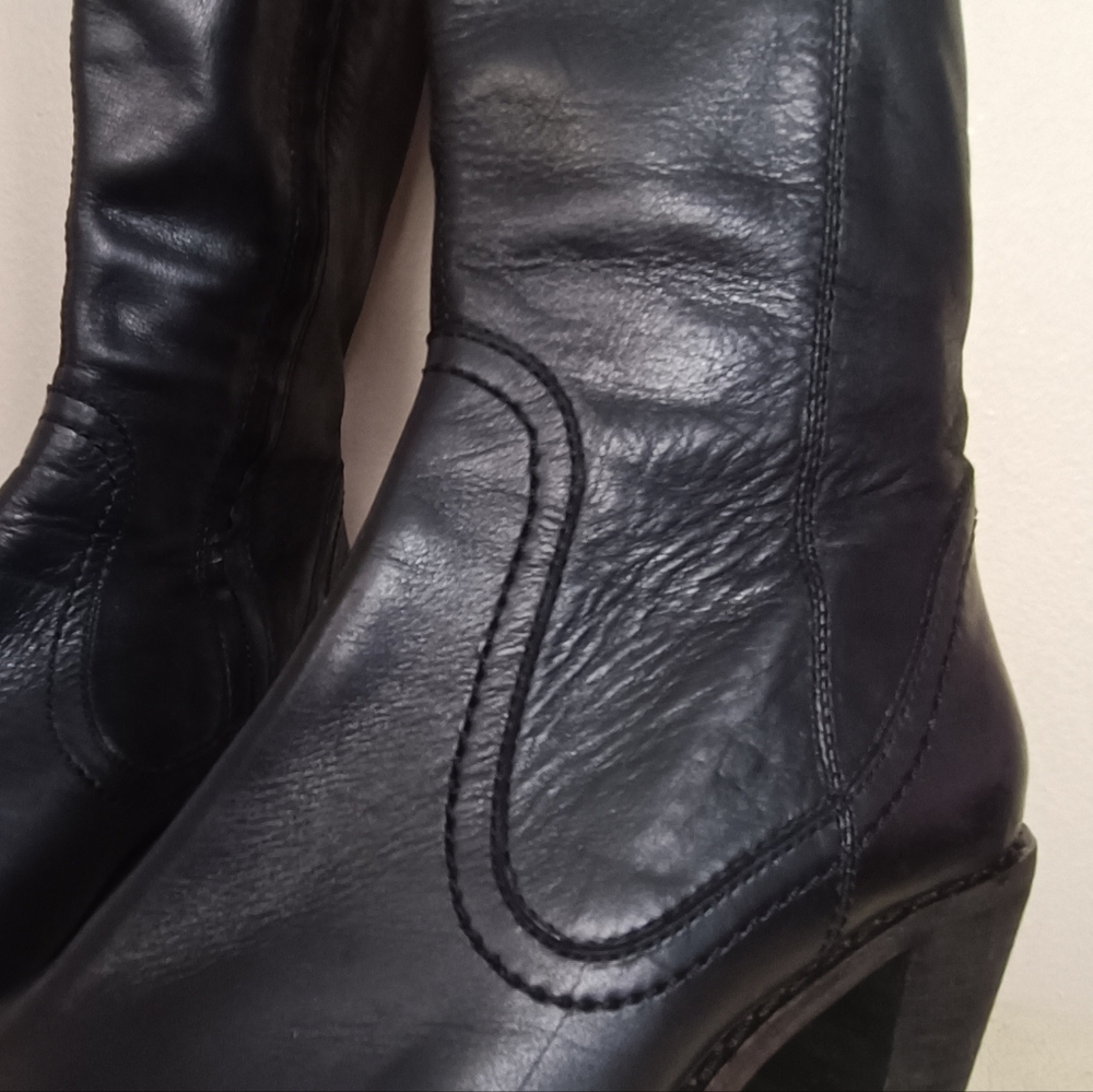 Modern Vintage Black Over the Knee Boots - Picture 5 of 15